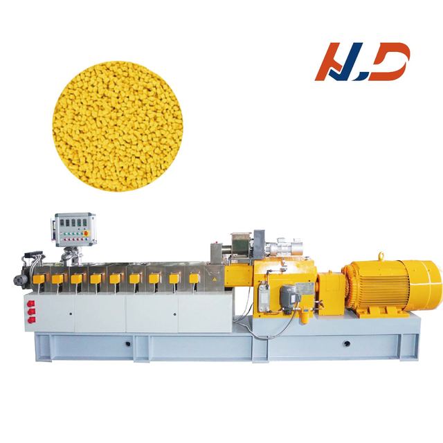 Co Rotating Parallel Clamshell Barrel Twin Screw Extruder for Masterbatches