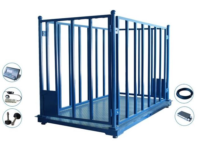 3000Kg Portable Cattle Scales , RS232 Electronic Sheep Scales