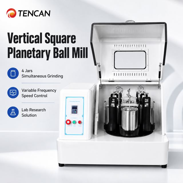 4L Vertical Planetary Ball Mill for 0.1μm Fine Grinding with Four-Position Efficiency