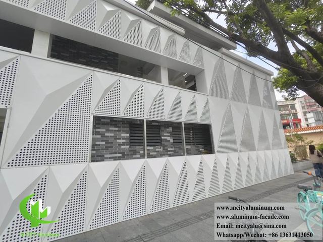 3-Dimensional Perforated Solid Aluminum Facade Cladding Panel