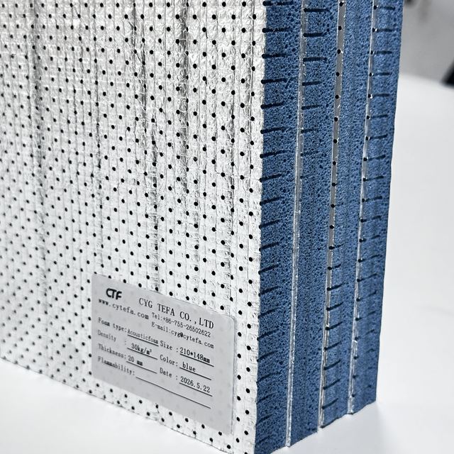 High Performance Semi-open cell polyolefin (PO) foam Acoustic Foam with Aluminum Foil and Adhesive PO