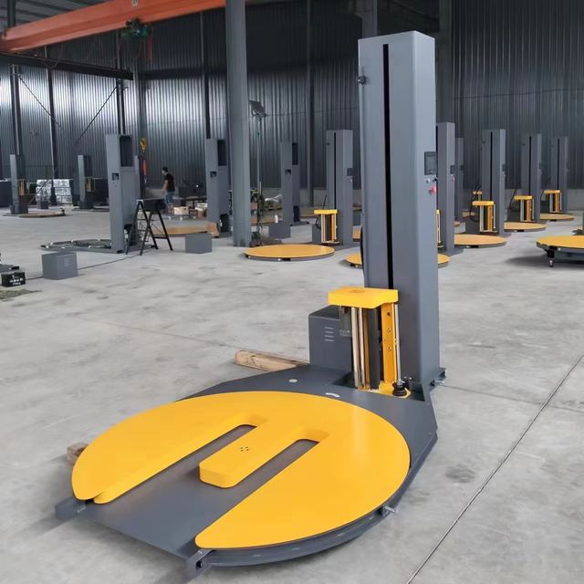 Factory Sale Smart Turntable Pallet Wrapping Machine with Slope