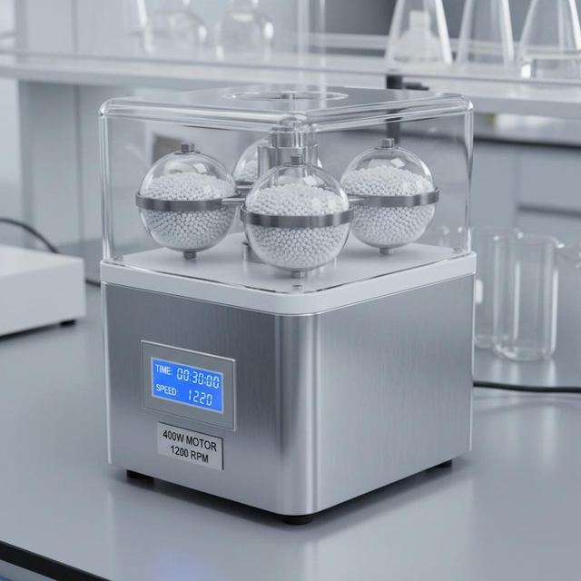 Planetary Ball Mill with 400W Motor and 1200 RPM for Laboratory Featuring Zirconium Oxide Grinding Balls