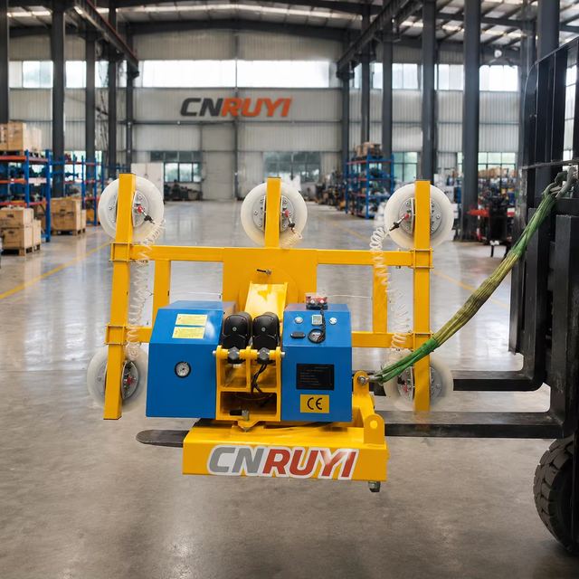 600kg Hydraulic Vacuum Glass Lifter Attachment for Forklift Glass Curtain Wall Installation