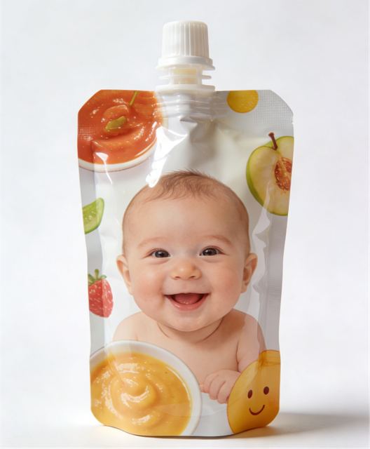 30ml Custom Printed Food Grade Spout Pouch for Baby Juice and Puree Packaging
