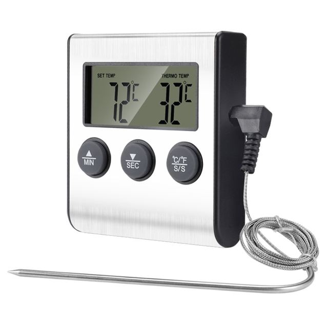 TS-BN50 Digital Food Thermometer for BBQ Kitchen Cooking with Alarm Timer Temperature Gauge