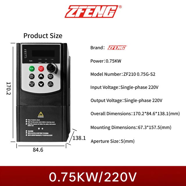 ZF210 Series VFD Small Power Dedicated Frequency Converter For Textile Machinery Industry
