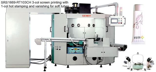 SRS1669 6 color Servo-drive auto soft tube screen printing machine up to 70pcs/min