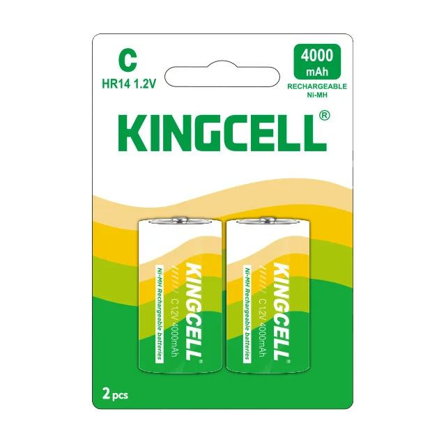 Ni-MH Nickel-Metal Hydride Rechargeable Batteries HR14 C 1.2V 2PCS/Card