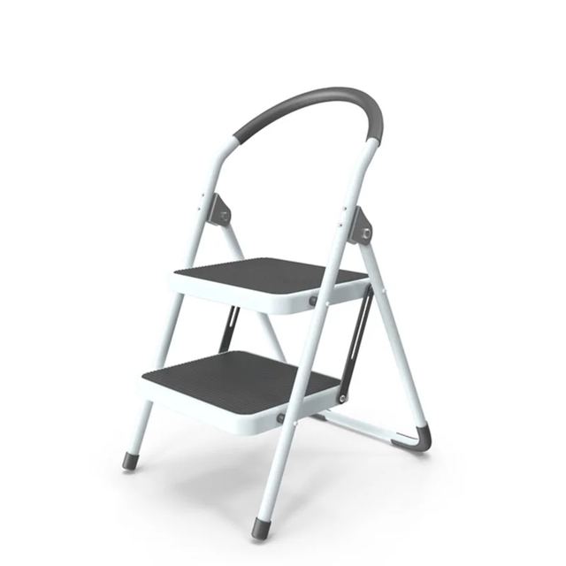 Foldable 2-Step Steel Household Ladder