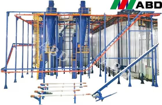 Air Compressor System Powder Coating Aluminum Profiles Vertical Powder Coating Line