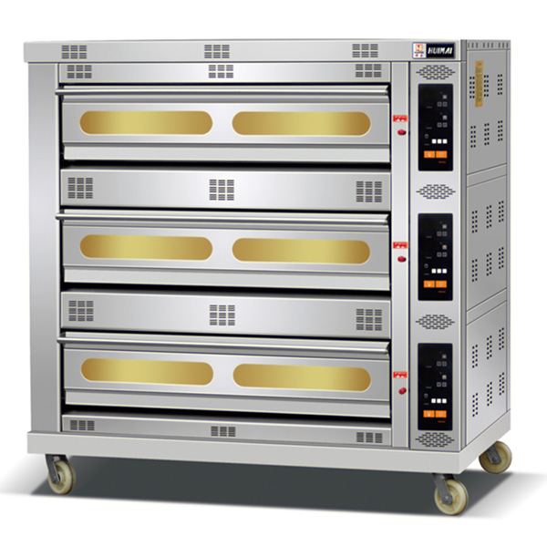 Automatic 3 Deck 9 Trays Gas Oven with Microcomputer Large Capacity