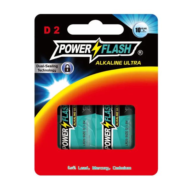 Ultra+ Alkaline series Battery LR20 D 1.5V 2PCS/Card