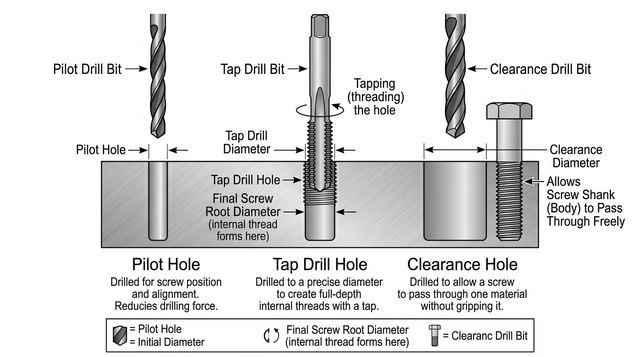 Clearance Hole vs Tap Drill Size
