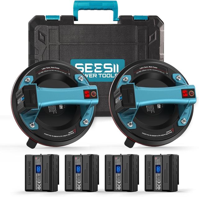 Seesii Battery Suction Lifter for Tiles, Set of 2