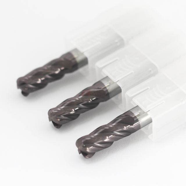 050" 2mm Corner Radius End Mill Cnc Milling Bits HRC60 4 Flute