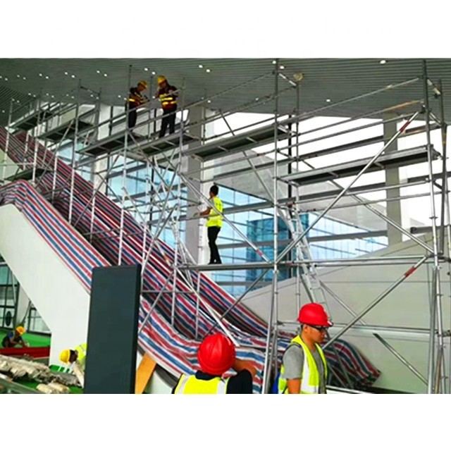 Cusomized Aluminium Mobile Tower Cantilever Scaffold Platform For Escalator Maintenance