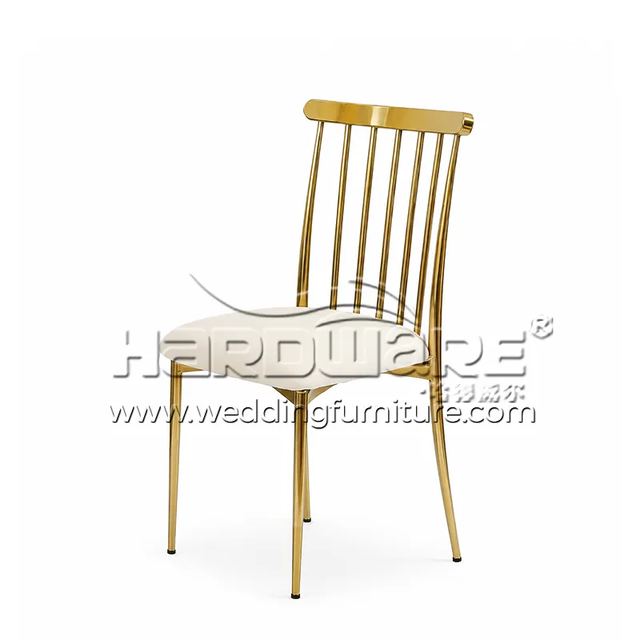 Vertical Striped Chair Stainless Steel for Banquets