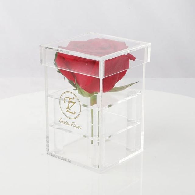 Clear Acrylic Rose Gift Box ABFB-03