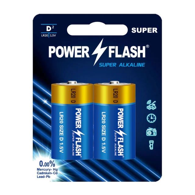 Super Alkaline series LR20 D 1.5V 2PCS/Card