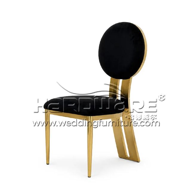 Gold Stainless Steel Event Chair with Bouclé Cushion
