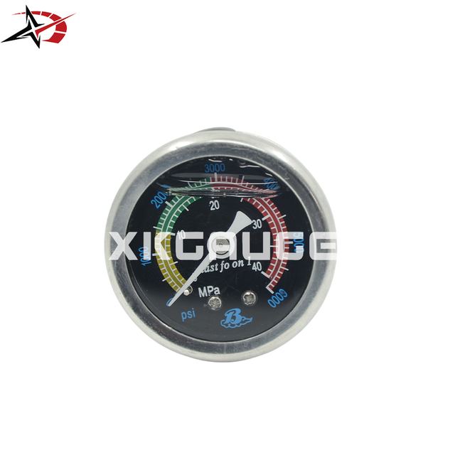 YN40 Liquid Filled Pressure Gauge 40MPa 6000PSI Shockproof for Hydraulic Equipment Industrial Use