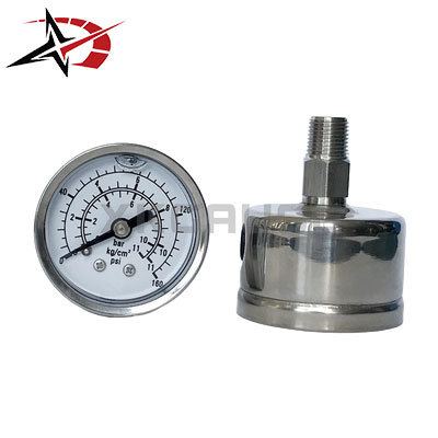 40mm Liquid Filled Pressure Gauge 0-11 Bar Axial Flange Back Mount Manometer