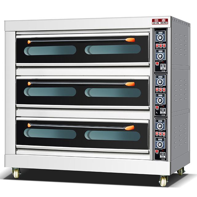 High Capacity Luxury Gas Oven 3 Deck 9 Trays