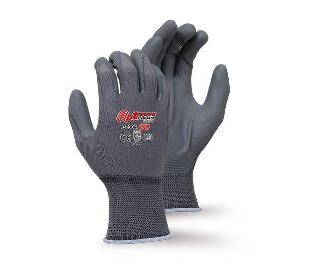 13G grey polyester liner with grey PU coated