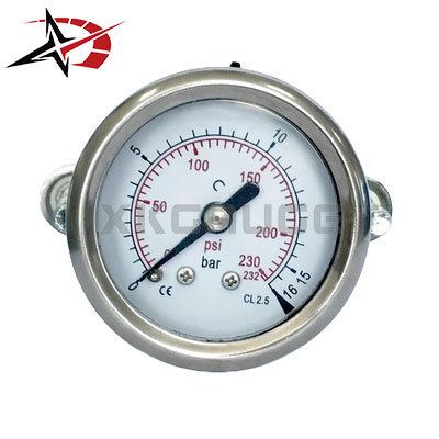 304 Stainless Steel Panel Mount Pressure Gauge 1.5 Inch 16 Bar