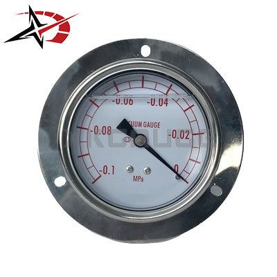 60mm Axial Liquid Filled Manometer Front Flange Panel Mount 0.1MPa Vacuum for Industrial Equipment Display