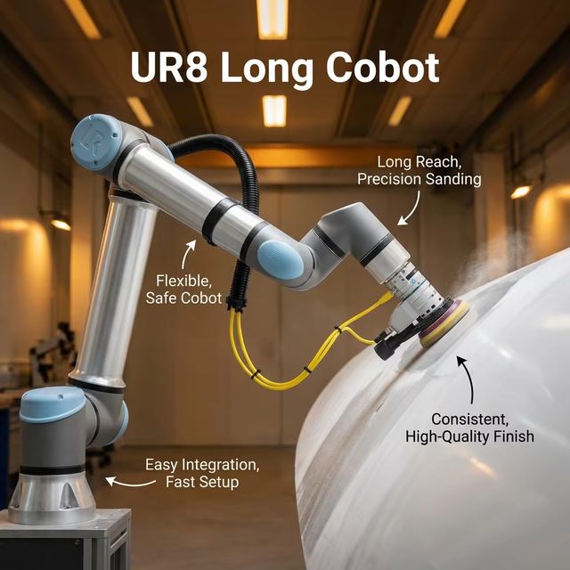 UR8 Long Collaborative Robot Arm with 8 kg Payload 1750 mm Reach and IP65 Protection