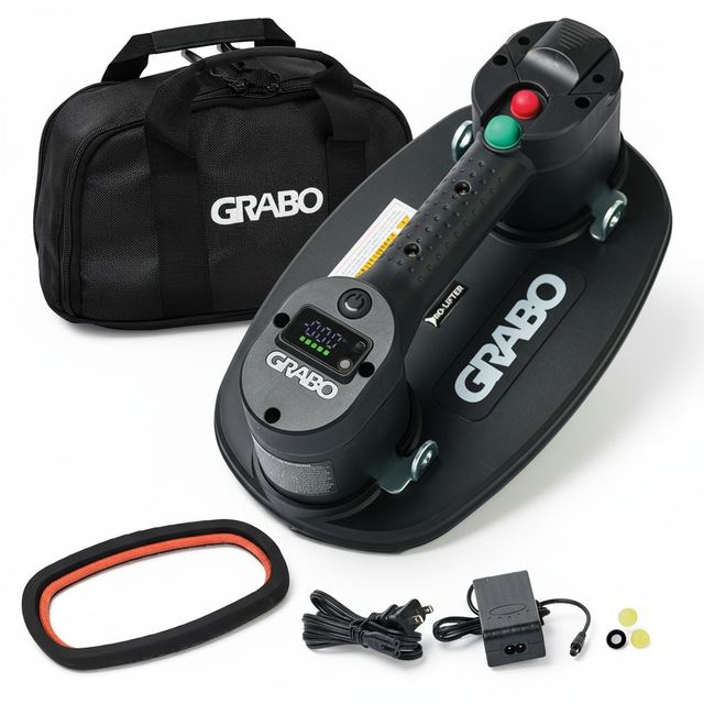 GRABO Pro Portable Cordless Vacuum Suction Cup Gripster for Glass, Tile and Wood