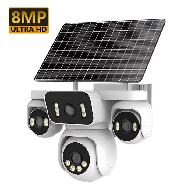AOV 4-lens 4G Solar Camera Ptz Camera 8MP Built-in Battery AI Human Detection
