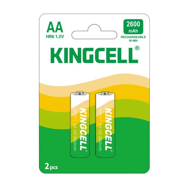 Ni-MH Nickel-Metal Hydride Rechargeable Batteries HR6 AA 1.2V 2PCS/Card