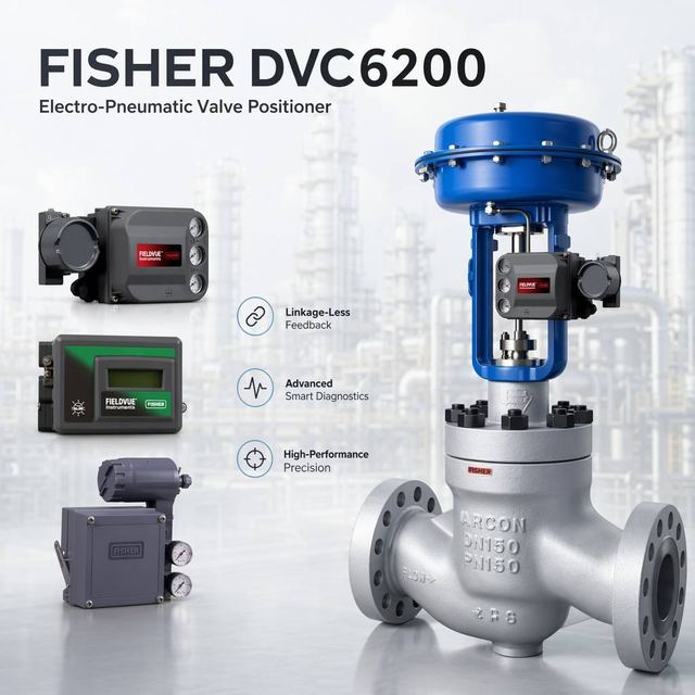Brand New OEM F-isher Butterfly Pneumatic Control Valve and DVC6200 Valve Positioner