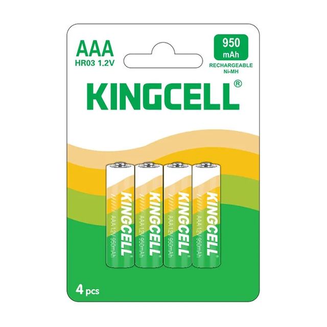Ni-MH Nickel-Metal Hydride Rechargeable Batteries HR03 AAA 1.2V 4PCS/Card