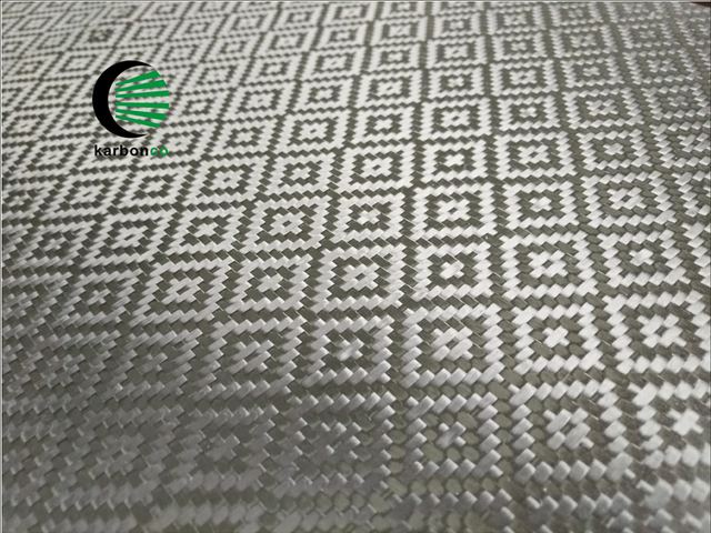 Patterned carbon fiber fabric