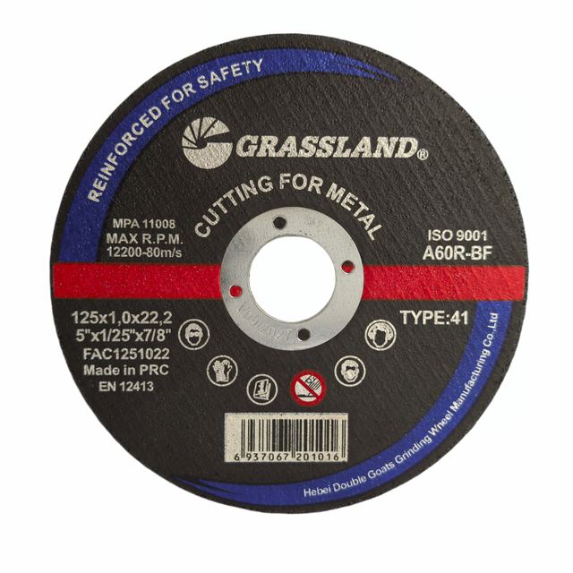 GRASSLAND Metal Grinding Discs 125mm X 1mm X 22.2mm for Precise Vibration-Free Cutting