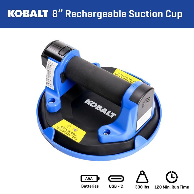 Kobalt 330-lb 8-in Dia Plastic Battery Operated Tile Suction Cup