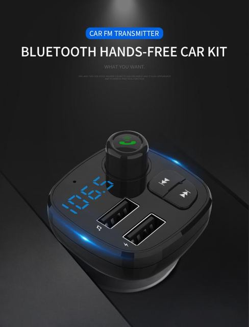 BT12 Car Charger FM Transmitter Car Hands-Free Music With Dual USB Charger Car Music Player