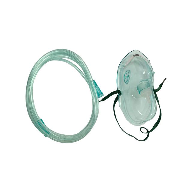 ADULT DISPOSABLE OXYGEN MASK, 7′ TUBING