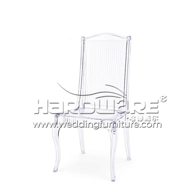 Acrylic Chairs Wedding with Clear Vertical Slat Backrest