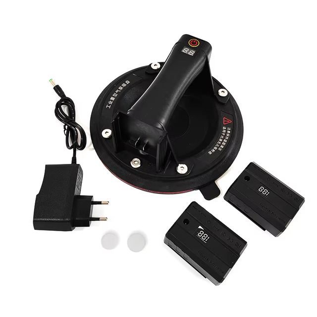 Electric Vacuum Suction Cups for Glass Tile Grippers 8 Inch 2 Battery 3-ply Rubber Vacuum Pump Install Tool