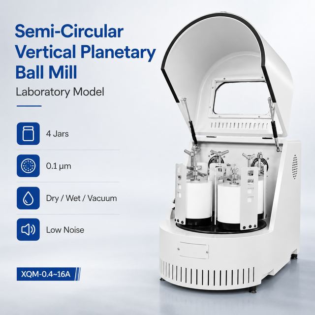16L Capacity Planetary Ball Mill with Four-Jar Synchronous Operation for 0.1μm Nano Powder Grinding