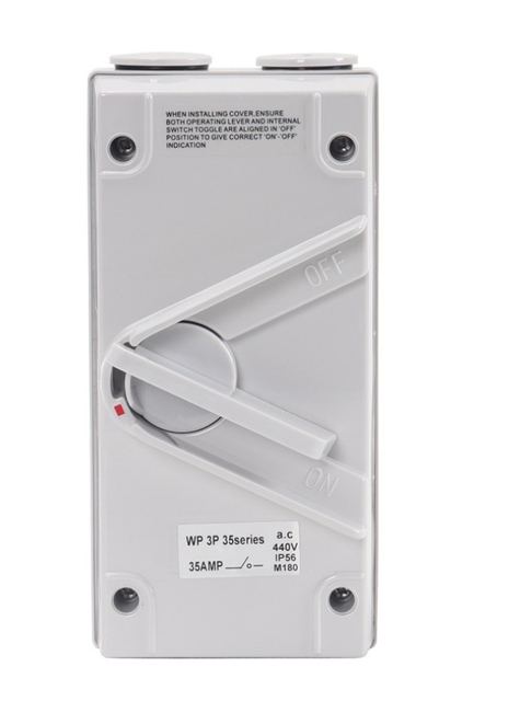 3P 440V HSP3-63-3 Outdoor Waterproof Isolator Switch 3 Pole 63A Weather Protected Switch