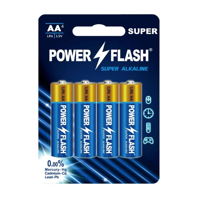 Super Alkaline series LR6 AA 1.5V 4PCS Card