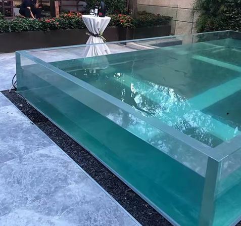 Large Size Clear Acrylic Pool Wall for Infinity Edge Swimming Pool Hotel Villa Resort
