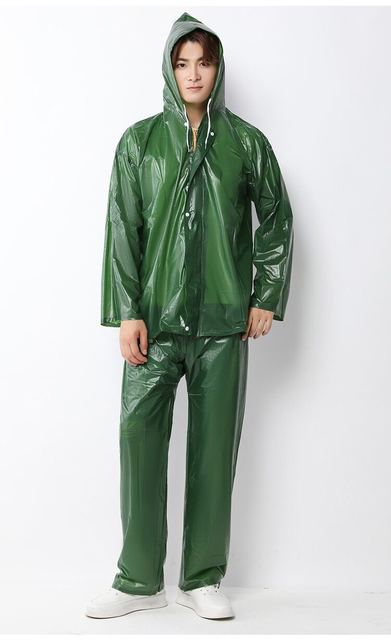 Full PVC Rubber Raincoat Suits 100% Waterproof Rain Coat Men Work