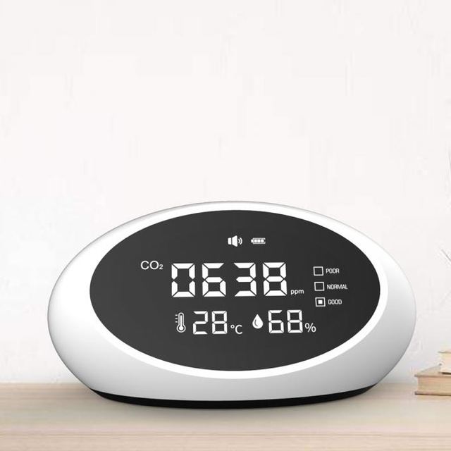 DM605E LCD Display 400-5000 ppm CO2 Meter Temperature Humidity Detector Air Quality Monitor